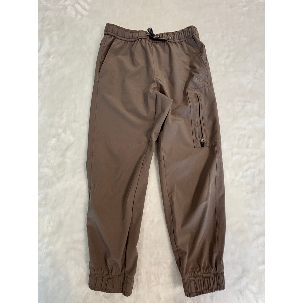 DSG Boys Cargo Jogger Pants Brown Elastic Waist Zip Pocket Size XS 6-7